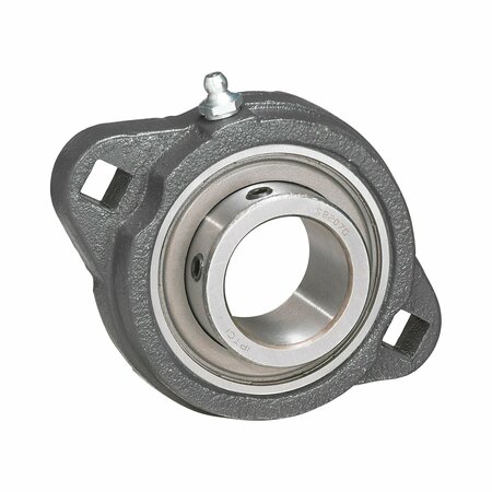 IPTCI 2-Bolt Flange Ball Bearing Mounted Unit, 0.875 in Bore, Ductile Iron Housing, Set Screw Locking SBLF205-14G H4